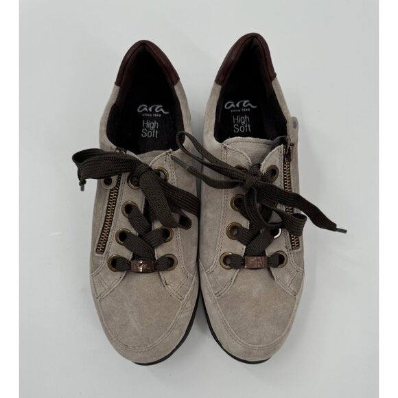 Ara Women's Sneakers in Gray with Brown Accents - Picture 2 of 11